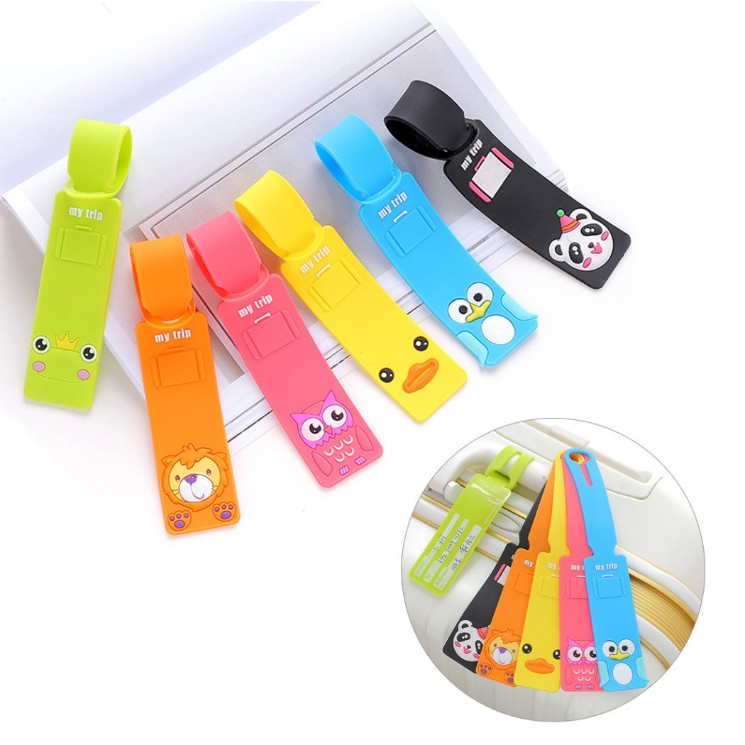 Ktdzone 6PCS Silicone Cute Animals Travel Luggage Tags Checked Baggage Tags