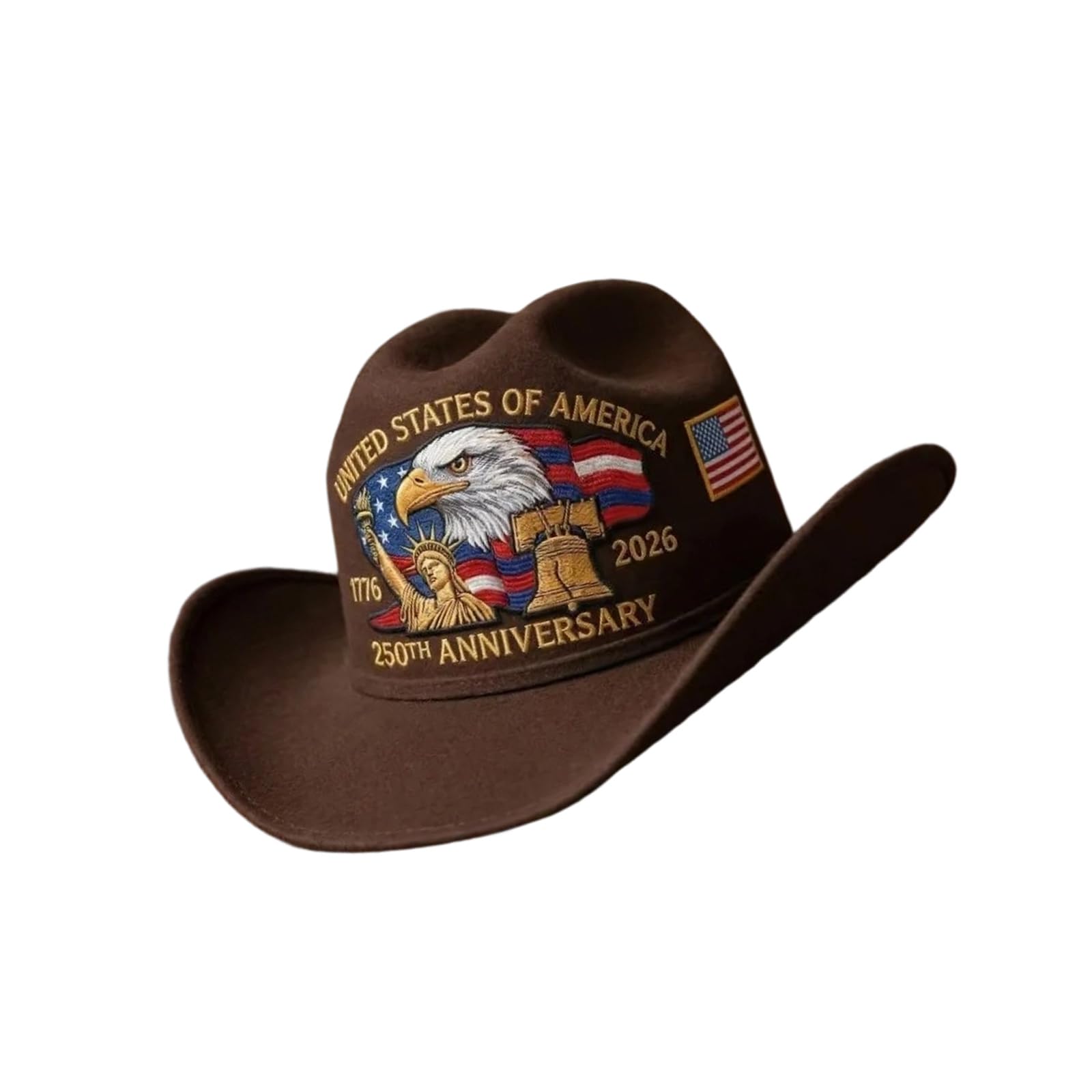 NVOQILIN 250th Americans Independence Day Commemorative Hat Stylish Party Accessory for Festivals and Outdoor Event Independence Day Cowhand Hat