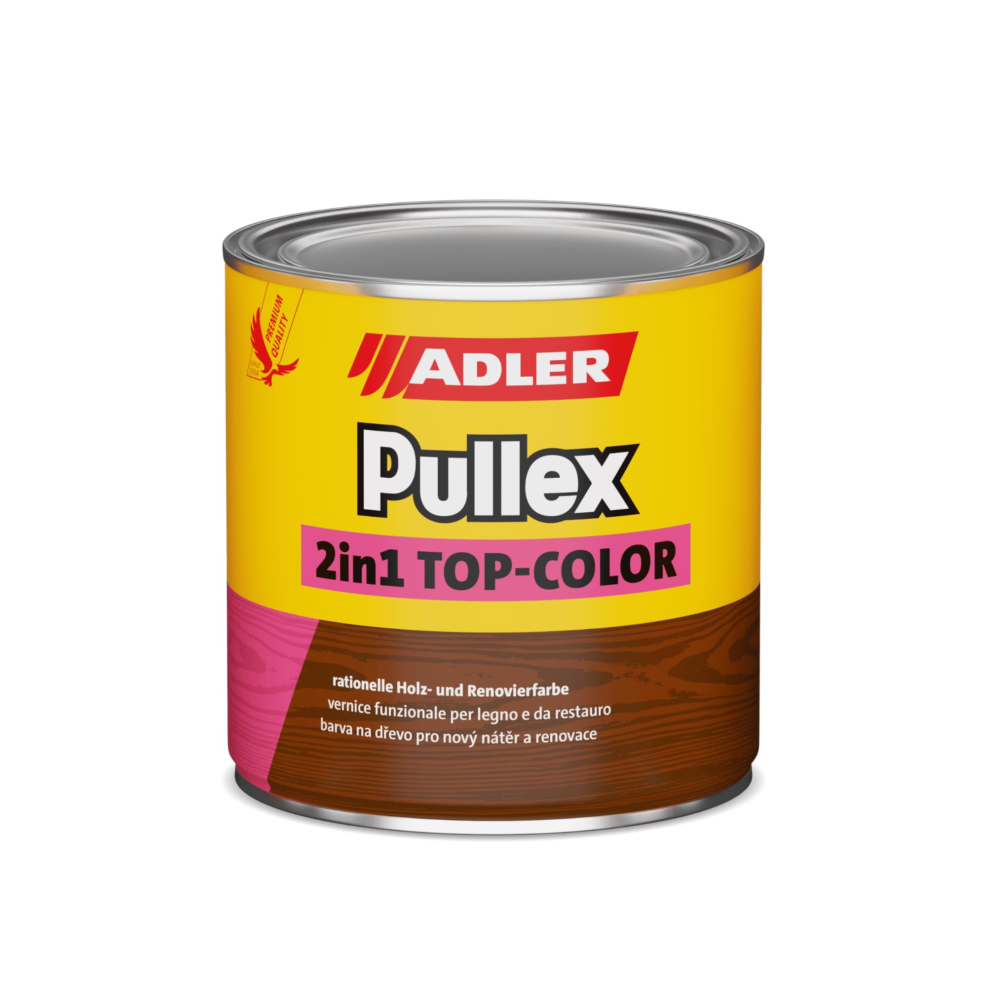ADLER Pullex 2in1 Top-Color C12 145/3 Ketchup 2,5l | Seidenmatte, deckende Holzlasur, sehr wetterbeständig, diffusionsoffen, feuchtigkeitsregulierend und geruchsarm