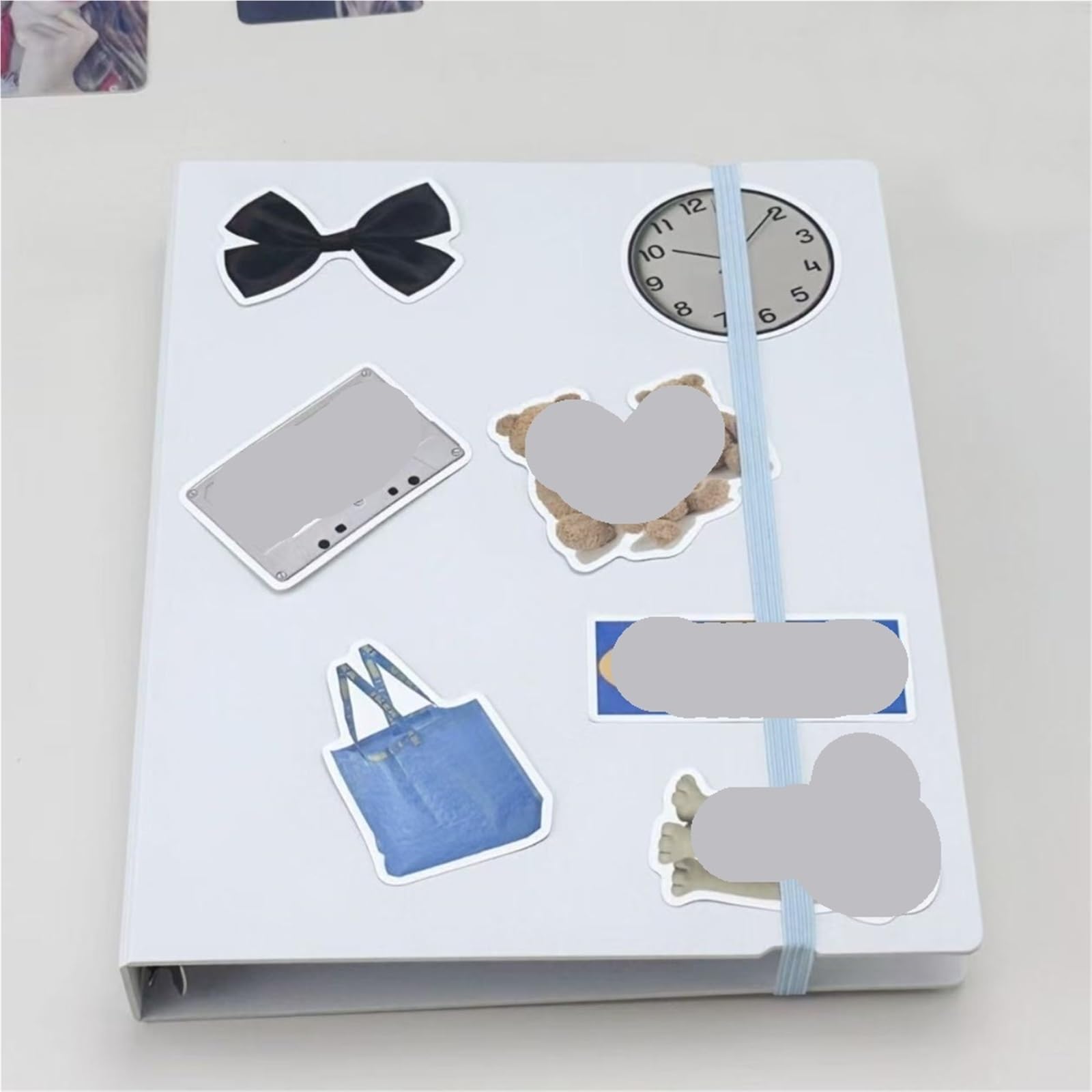 Album Fotos A5 Photocard Binder Cover Photo Album Simple Collect 3inch Idol Card Storage Loose-Leaf(White set)