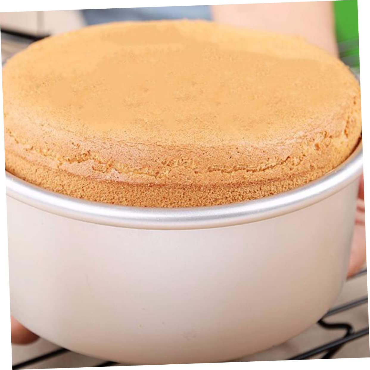 Mikinona Molde para Pastel Redondo de 6 Pulgadas, 4 Piezas de Aleación | Fondo Extraíble, Superficie Lisa, Desmolde Sencillo, Uso en Tartas de Boda y Galletas