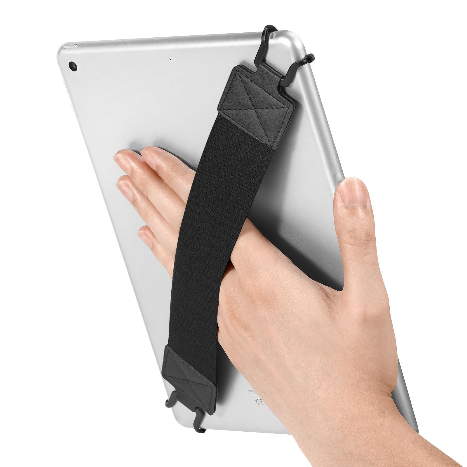 タブレットバンド Dadanism シリコンフック タブレット用ハンドバンド ハンドストラップ タブレットホルダー 片手持ち 落下防止 簡単脱着 9-11インチ対応 ipad air 11 ipad pro 11 2024 ipad 10 10.9" iPad 9/8/7 10.2" iPad Air 5/4 10.9" iPad Pro 11 黒バンド＋ブラック