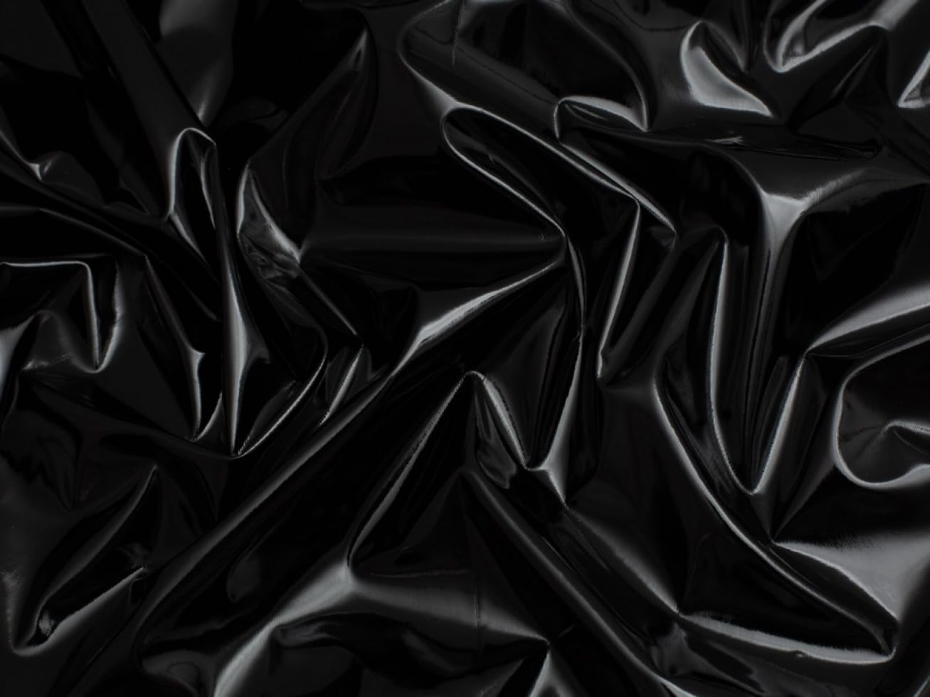 Minerva Black Core Range Glossy Pvc Vinyl Fabric - Medium Weight & Suitable For Bag Making, Dressmaking, Upholstery - Approx Width: 140Cm / 56" - Sold Per Metre