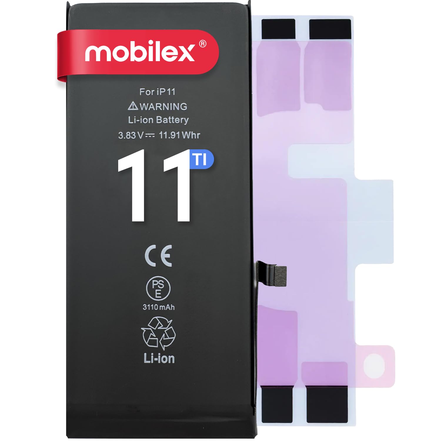 MOBILEX® Batería para iPhone 11 | 3110mAh - OEM | Interna Repuesto con Adhesivo | Chip TI | Capacidad Original
