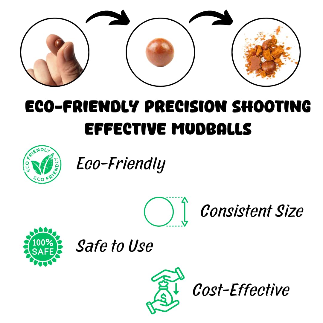 Slingster® 9mm Natural Clay Balls – 500g Biodegradable Red Mud Balls for Slingshot Practice 2