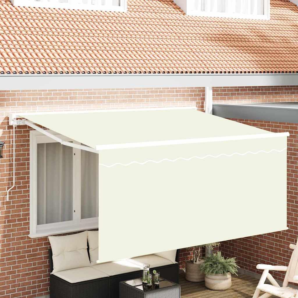 Auvent rétractable en aluminium et toile polyester au design moderne crème