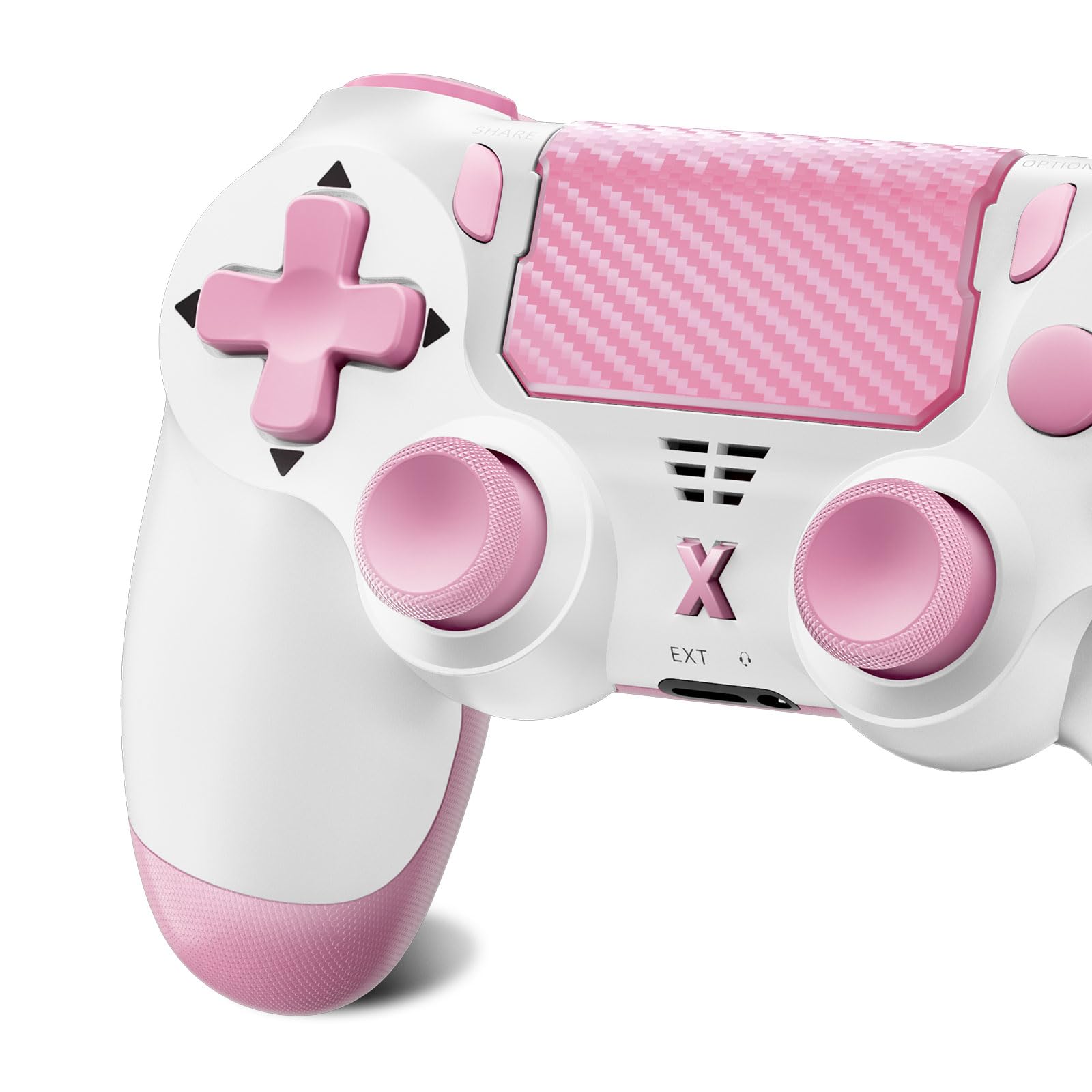 Suoxiom Wireless Controller für P4,Game Controller Kompatibel mit P4/Slim/Pro,Bluetooth Gamepad Joystick mit Touch Panel,6-Achsen Gyro Sensor, 3.5mm Audio Jack (PINK)
