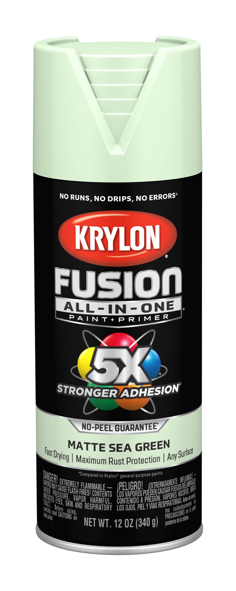 Krylon Fusion All-In-One Adhesive Spray Paint for Indoor/Outdoor Use, 12 oz, Sea Green