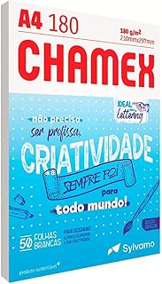 Papel sulfite Lettering A4 180g 210x297 com 50 folhas - Chamex