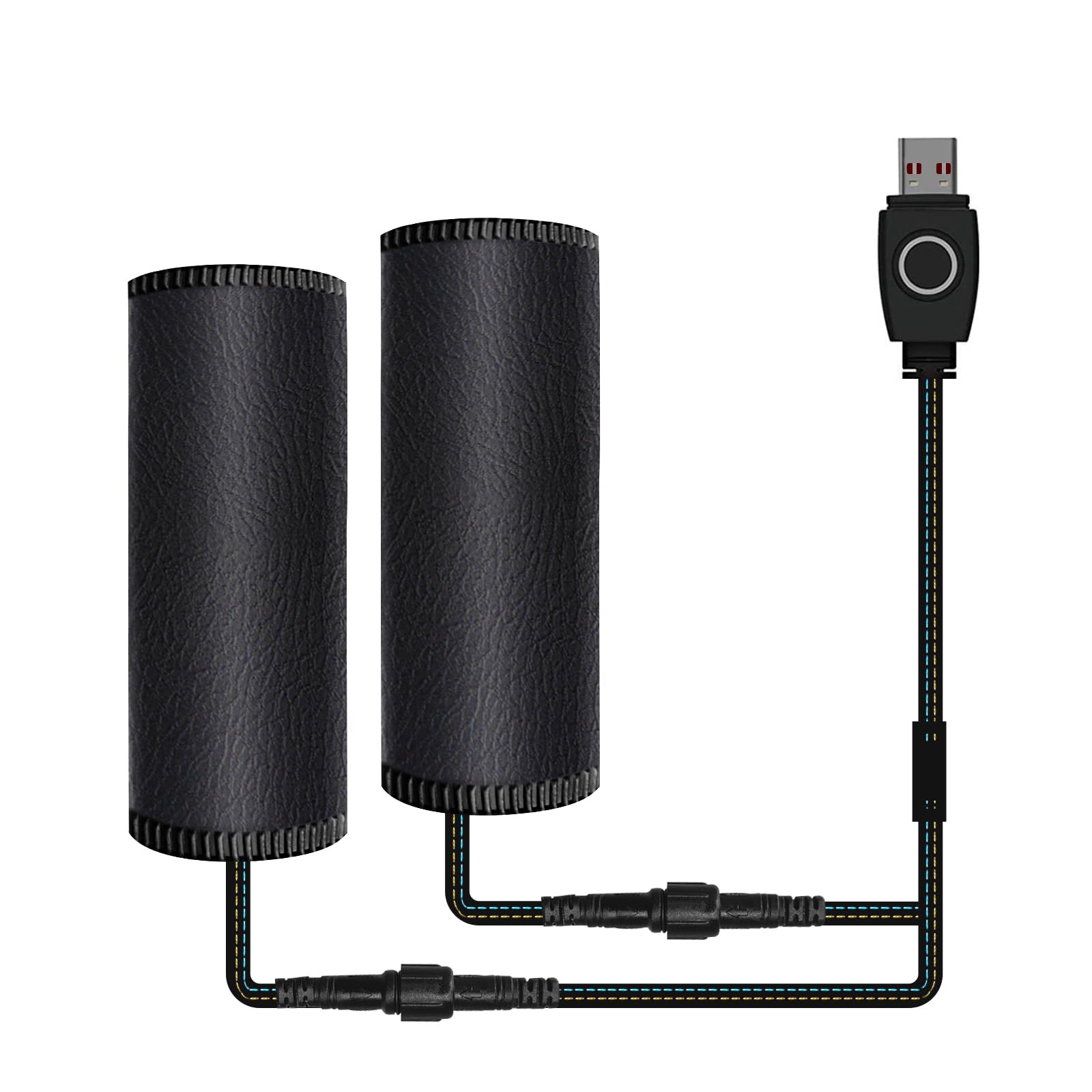 Ogrzewane uchwyty kierownicy motocyklowej USB 5 V z 3-poziomową regulacją temperatury, antypoślizgowe ogrzewacze rąk z PCW, z wodoodpornym przełącznikiem, paskami, Plug-and-Play, do motocykli