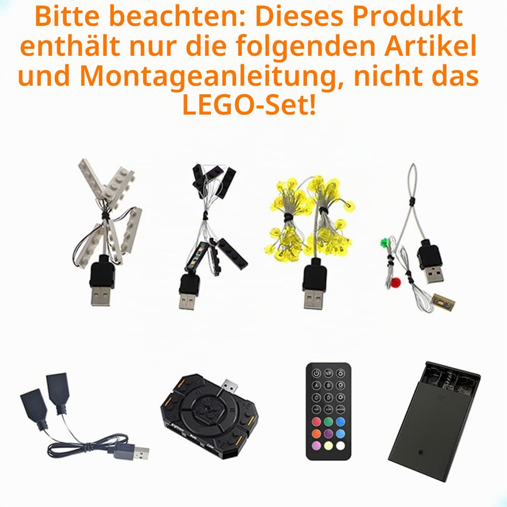 GEAMENT LED Licht-Set (Fernbedienung) Kompatibel mit Lego Karussell Konstruktionsspielzeug (Carousel) - Beleuchtungsset für Creator 10257 (Modell-Set Nicht enthalten)