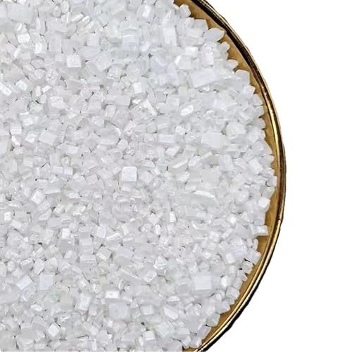 NIPEOR Cristales de azúcar blanco Gránulos comestibles de 4.6 onzas (4.59 oz) para decoración de pasteles y cupcakes, para Navidad y vacaciones,
