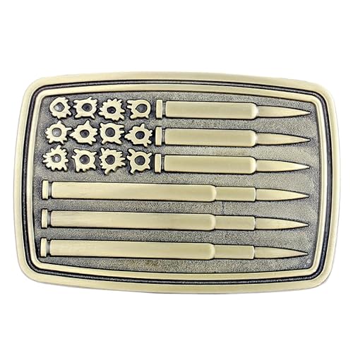 United States Flag Belt Buckle Western Cowboy Native American Motorcyclist (XFL2G)