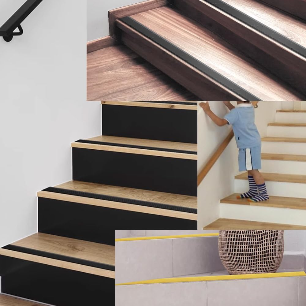 Treppenkantenschutz Aus Gummi, Selbstklebender Treppenkantenschutz, Antirutschstreifen Für Treppen, Schneidbar Und Wasserdicht/Grey/W:5Cm*L:5M
