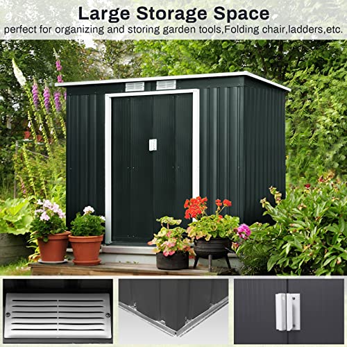 Metall Gerätehaus, Metallschuppen,203 x 183 x 117 cm Gartenhaus Schuppen mit Schiebetür, 4m³, Zur Aufbewahrung von… – Bild 5
