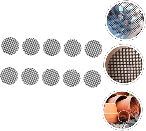 Miniatura 8 de GANAZONO 60 pcs Flower Pot Bottom mesh succulants Phyto Bonsai Pot Bottom Grid Mat Mesh Flower Pot Gasket planters mat Plants suculentas Gardening