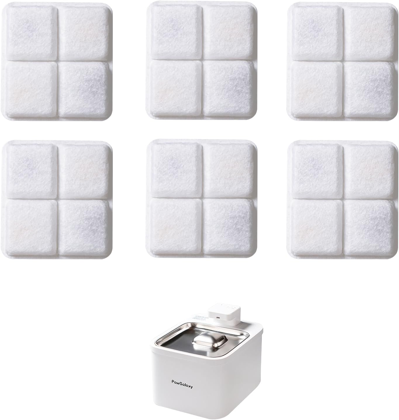 Pack de 6 Filtros de Repuesto para Fuente de Agua para Gatos