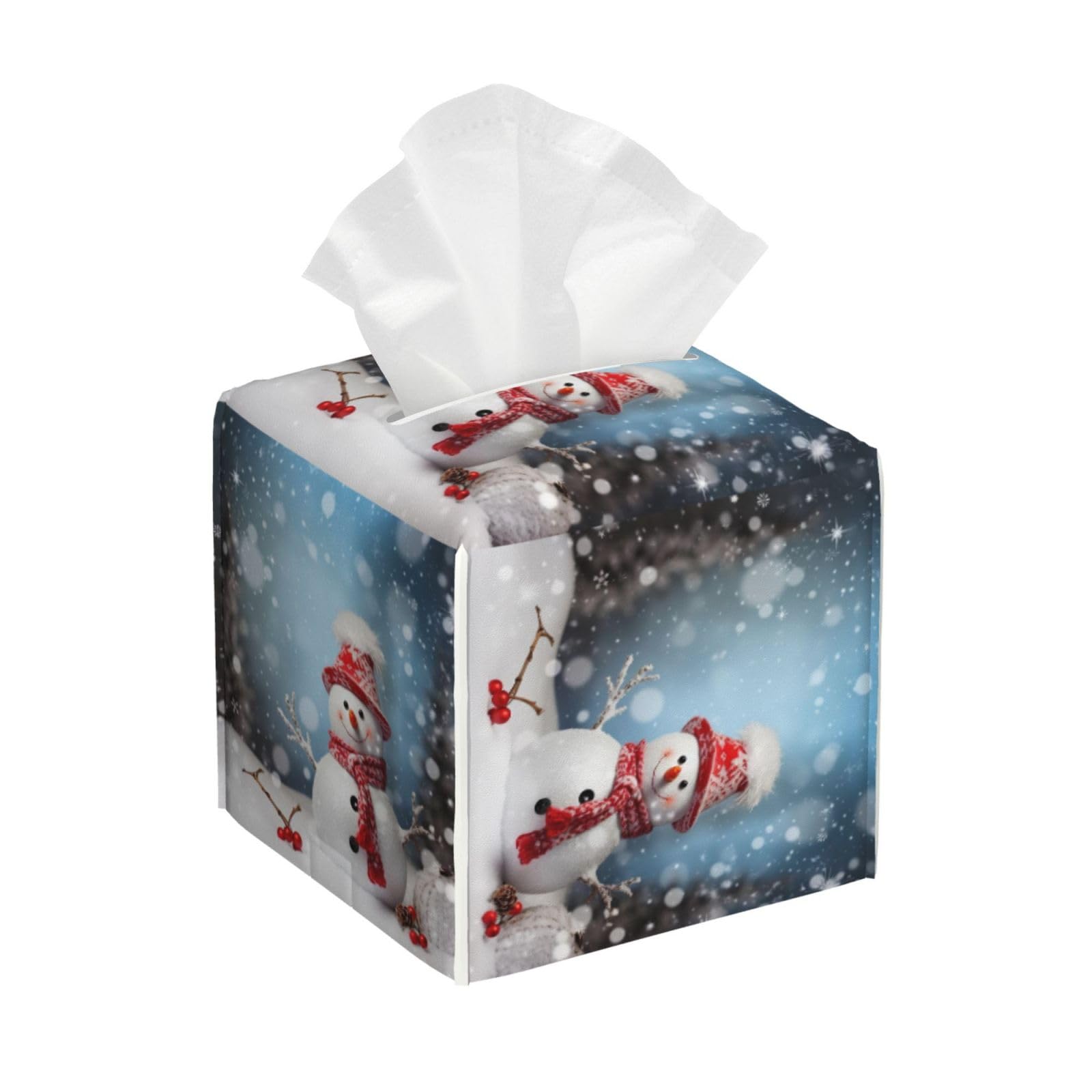 Christmas Snowman Tissue Box Cover Square Cube Boxes