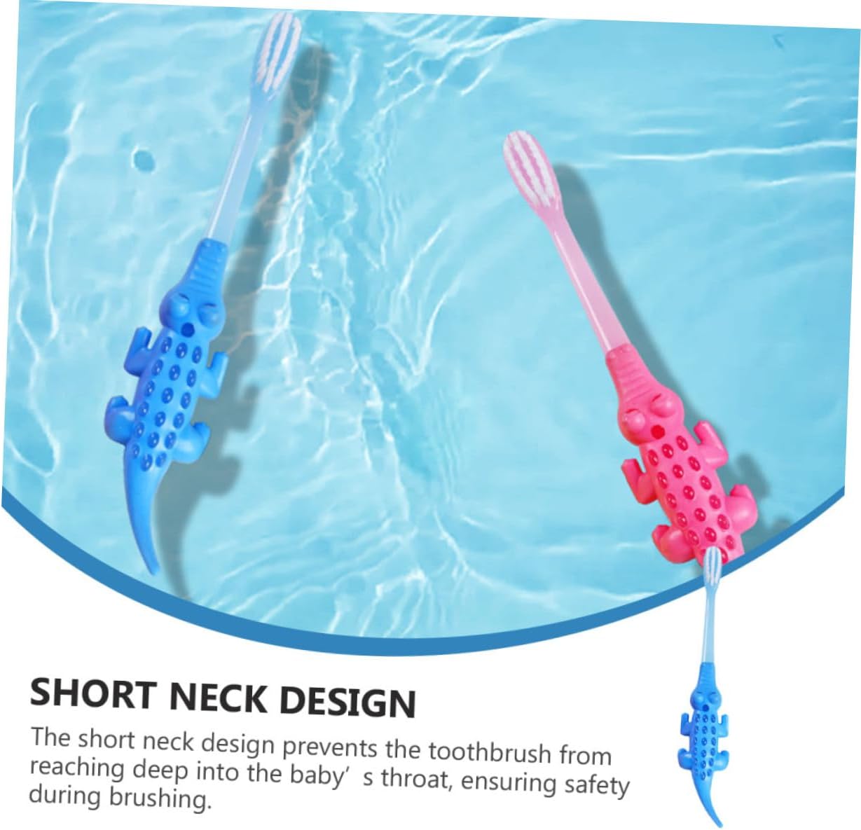 COLLBATH 8Pcs Cartoon Animal Toothbrush with Gentle Bristles Short Neck Safety Design for Oral Care Ergonomic Handle for Training and Gentle Gum Cleaning Random Color