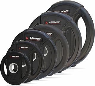 Leeway I Plate 51mm (120kg Set) | Olympic Rubber Weight Plates with Metal Ring | Anti-Rust Grip Plates for Home & Commerci... Price In India