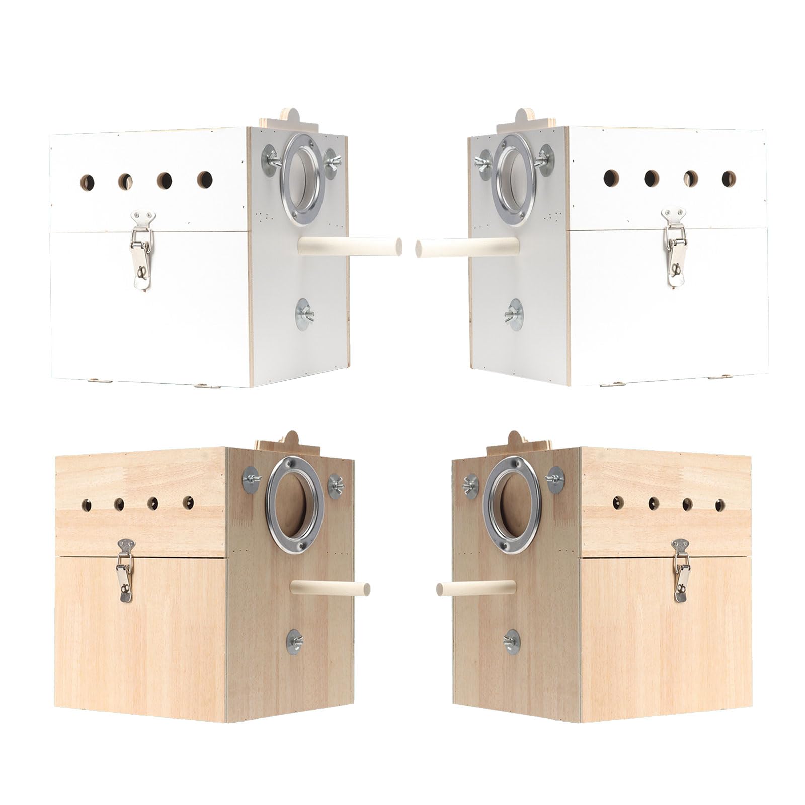 Jaula de nido de pájaros, jaula de madera para loros, jaula desmontable para decoración de pájaros de tamaño pequeño, caja de cría