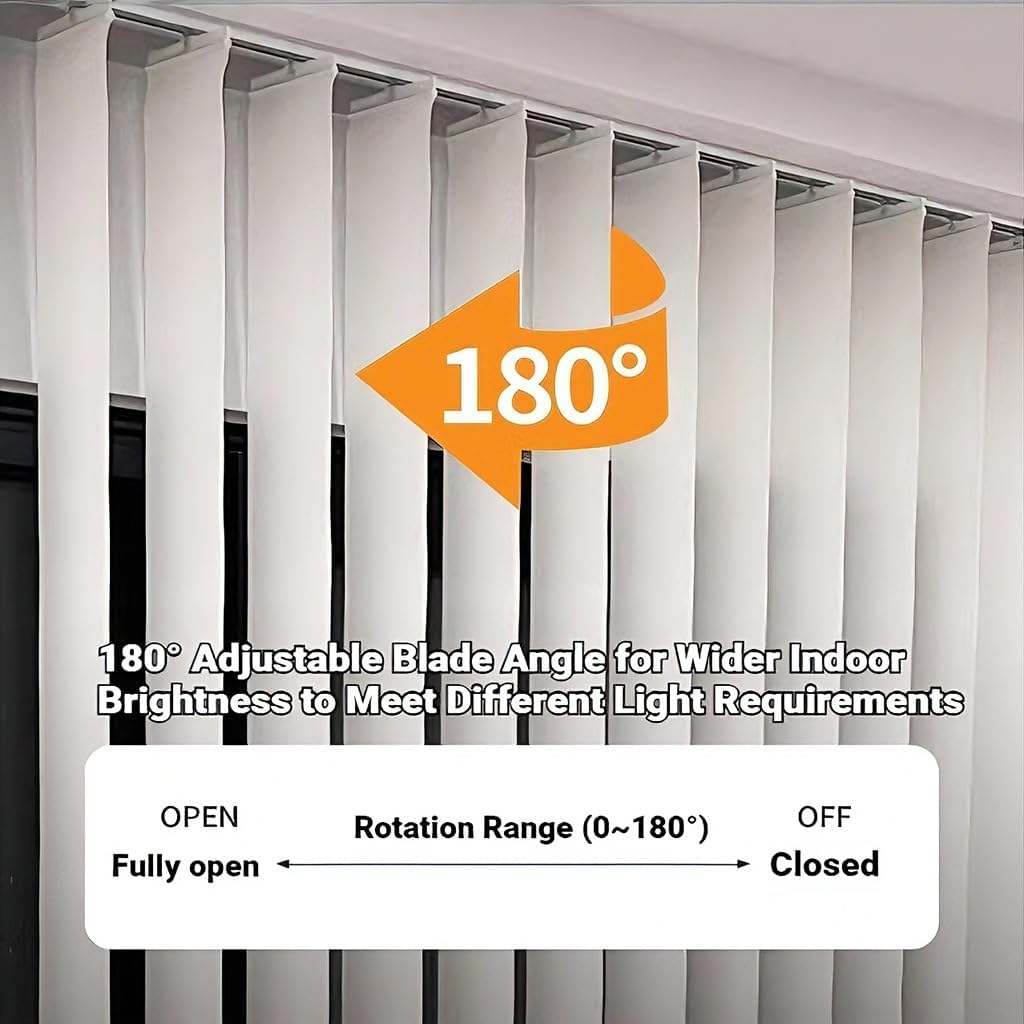 Vertical Blinds White for Sliding Doors 55" 59" 63" 71" 78" 83" Fabric Panel Track Blinds for Patio Door and Large Windows, Cordless Window Shades, Room Divider and Closet Cover(78" W x 55" H)