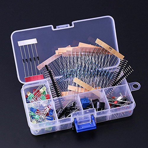 Elegoo Electronics Component Basic Starter Kit w/Potenziometro di Precizione, Buzzer, Capacitore Compatibile con Raspberry Pi Uno R3 Mega 2560