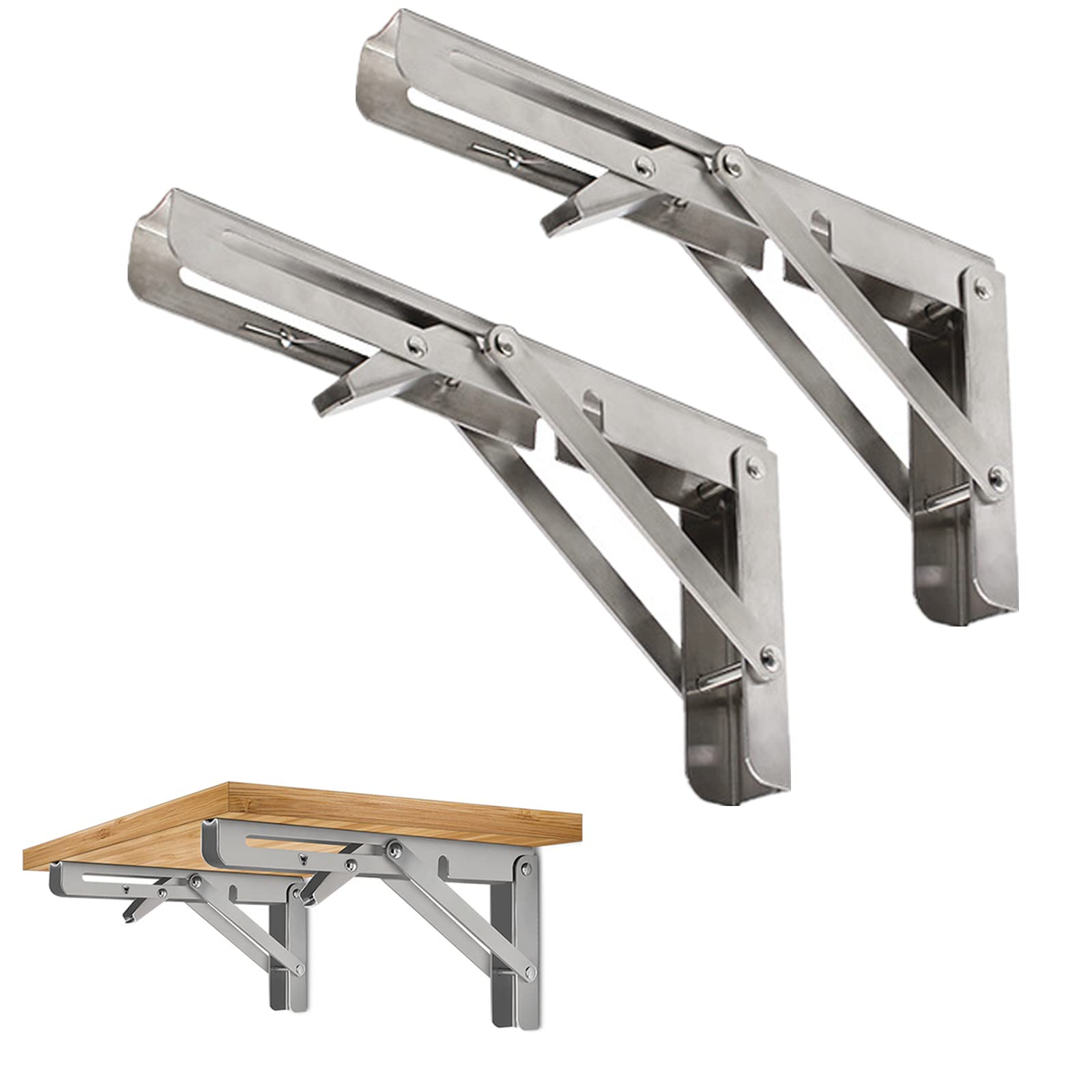 Buy Folding Shelf Brackets 12 Inch, Heavy Duty Wall ed Collapsible