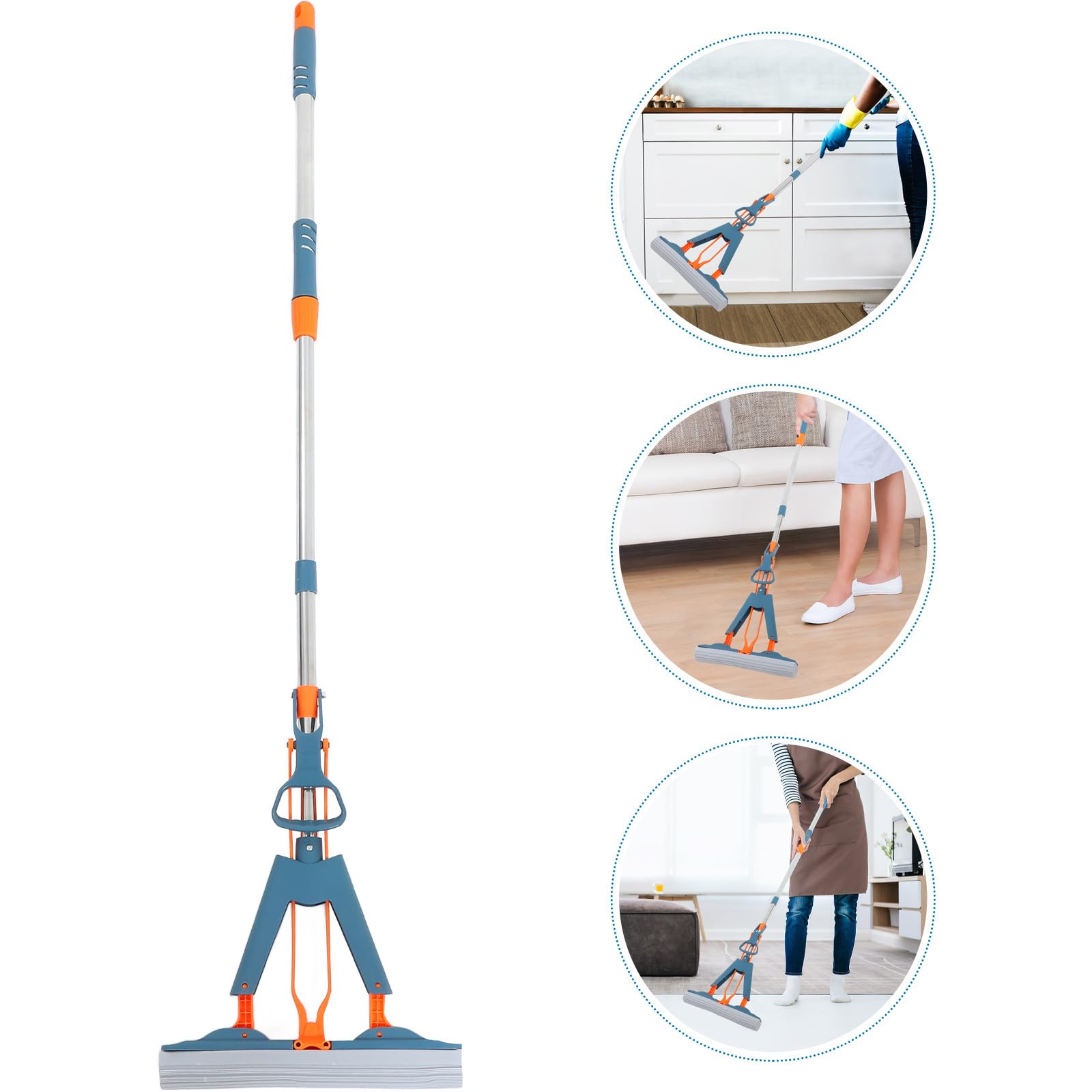 MAGICLULU Testa Abs Facile e Resistente per Sostituire Pavimenti Mop Lavapavimenti Doppio Uso Umido Asciutto in Spugna Assorbente , Struttura in Acciaio Inossidabile in Marmo