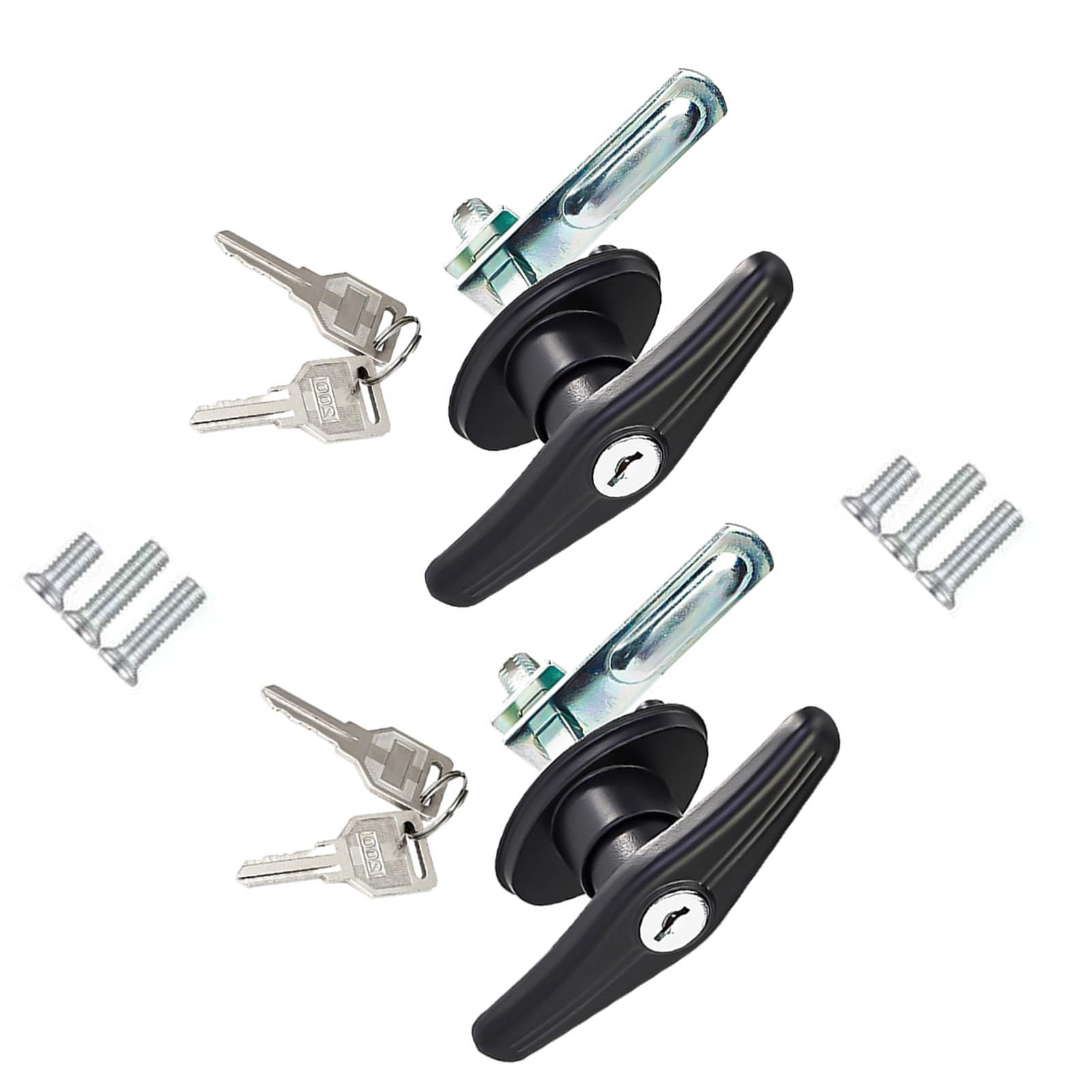 AUYXSSZ Heavy Duty Locking Handles Universal Replacement RV Truck Topper Fastener Reliable Efficient T-Handle Lock with Keys RV Truck Topper Fastener Heavy