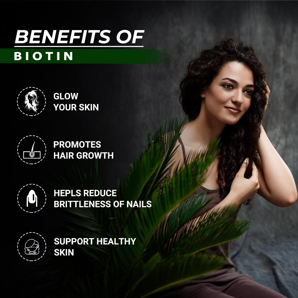 Divya Himalayan Biotin 10,000 MCG | Hair, Skin & Nail Support | 60 Vegan Capsules | High Potency | Non-GMO, Gluten-Free 4