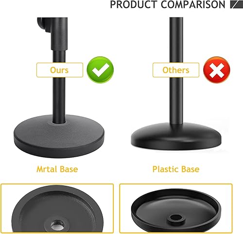 Miniatura 6 de Soporte de micrófono de escritorio AT2020, soporte de micrófono de mesa ajustable con soporte de choque de micrófono para Audio Technica AT2020