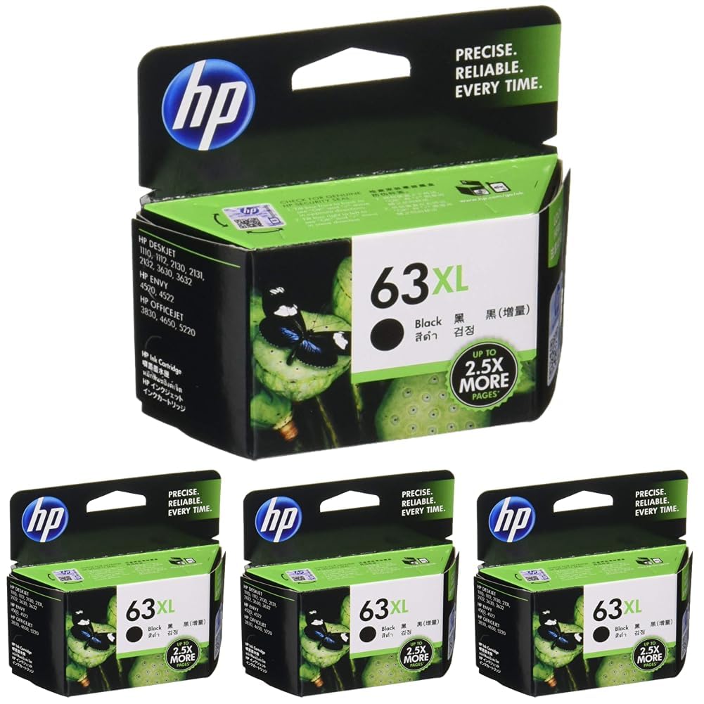 HP 63 63XL インクカートリッジ 4個セット Amazon.co.jp: HP 63XL 純正 インクカートリッジ 黒 ブラック(増量