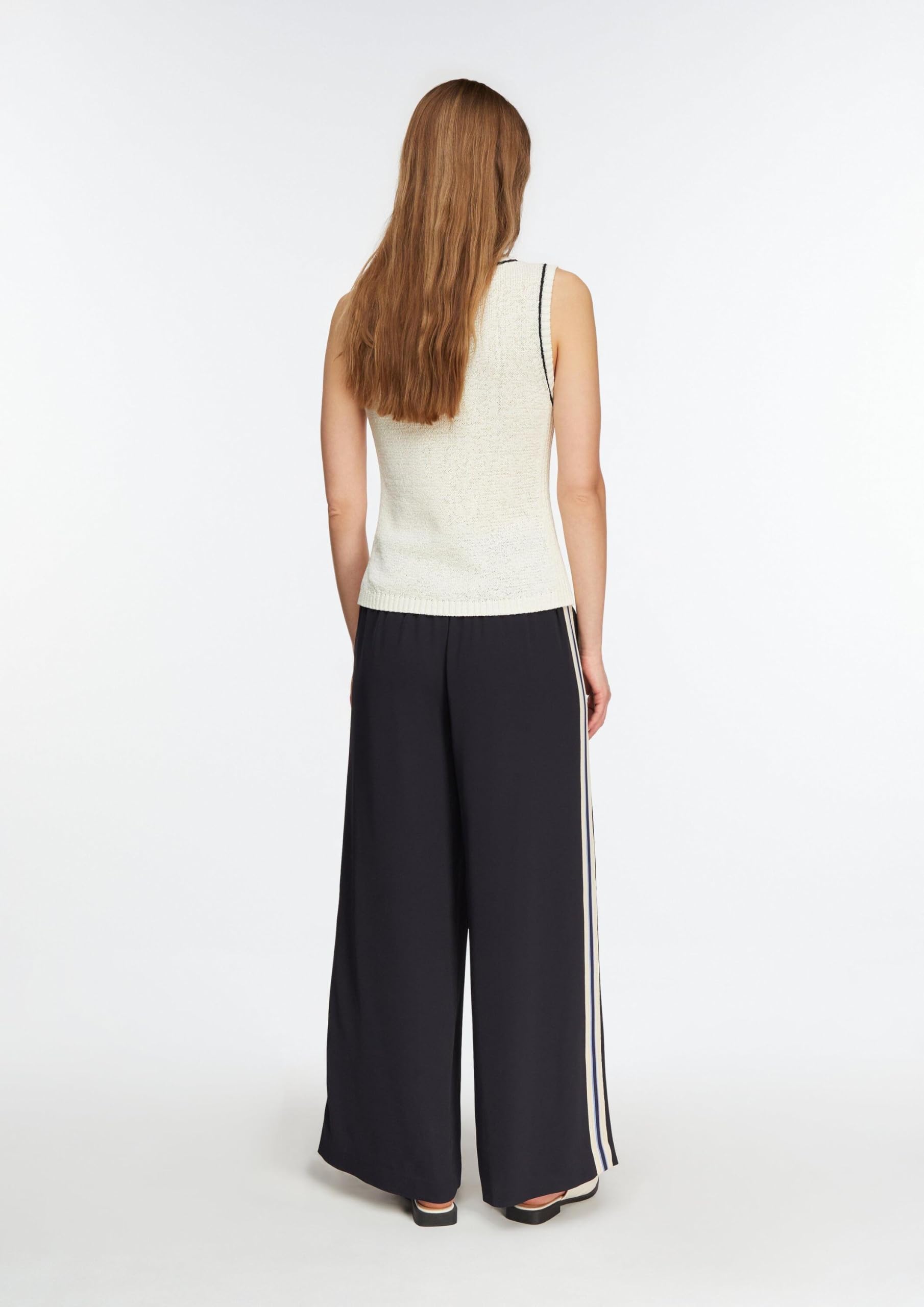 Comma Wide-Leg-Hose mit Seitenstreifen