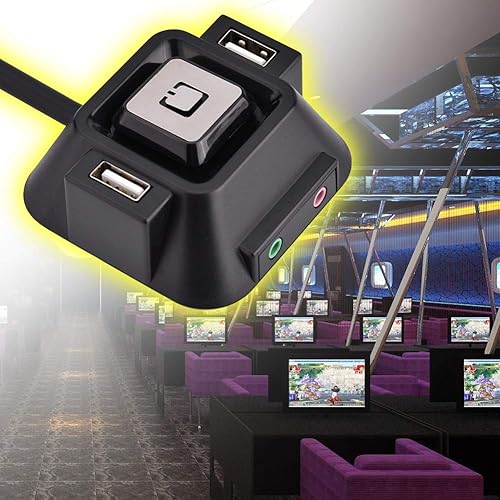 Miniatura 4 de Interruptor de PC de escritorio, caja de PC de escritorio Interruptor de puertos USB duales Fuente de alimentación Fuentes de alimentación