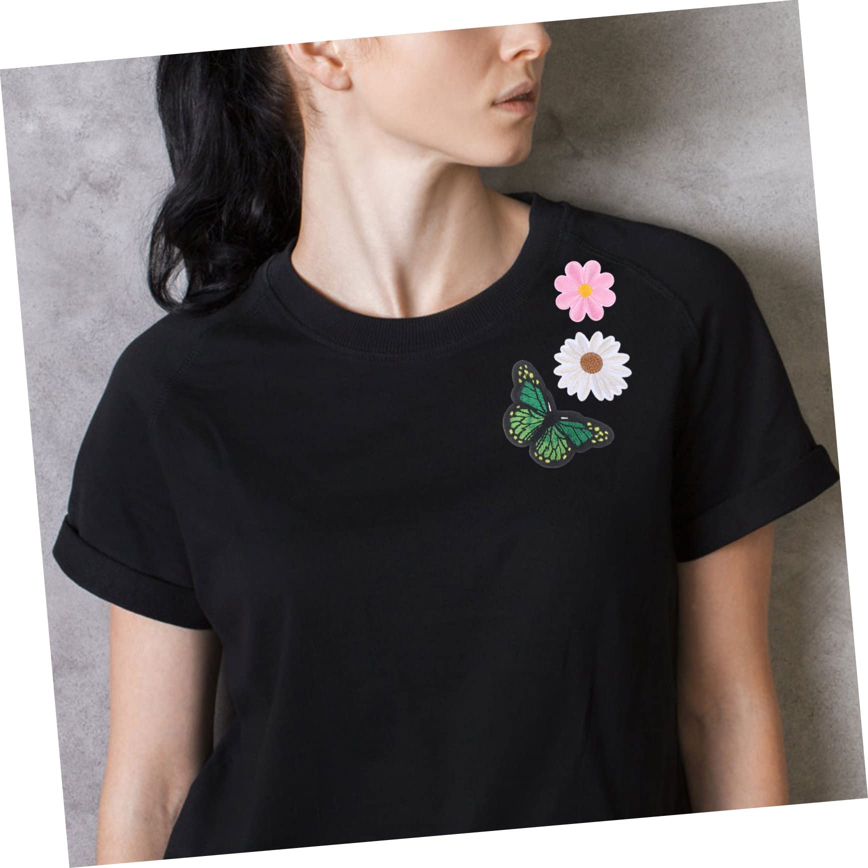 EXCEART 195 Stk Gestickter Stoffaufnäher Blumenbeete Für Kinder Dekorative Patches Abzeichen Annähen Frühlingsblumenbeete Gestickte Blumenflecken Patch-jeans Jahrgang Polyester Kombination