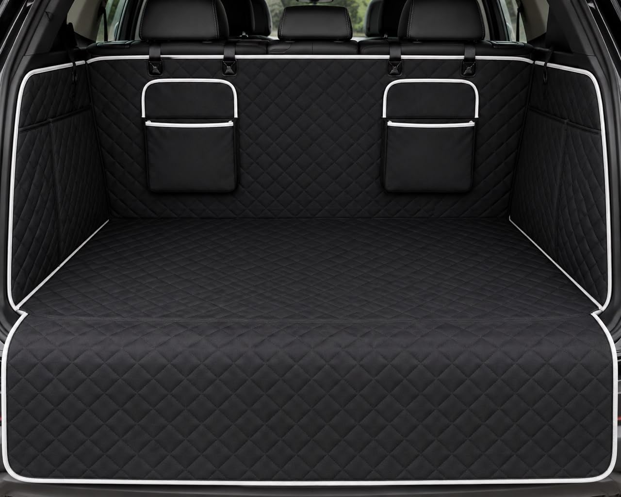 PATRICAL Dog Car Boot Liner,Waterproof Cargo Protector with Bumper Flap, Heavy Duty Non-Slip Car Boot Mat for Cars & SUVs, Side Flaps and Storage Pockets