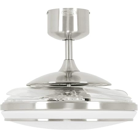 Fanaway EVO1 LED Ceiling Fan and Dimmable LED Light, Brushed Chrome