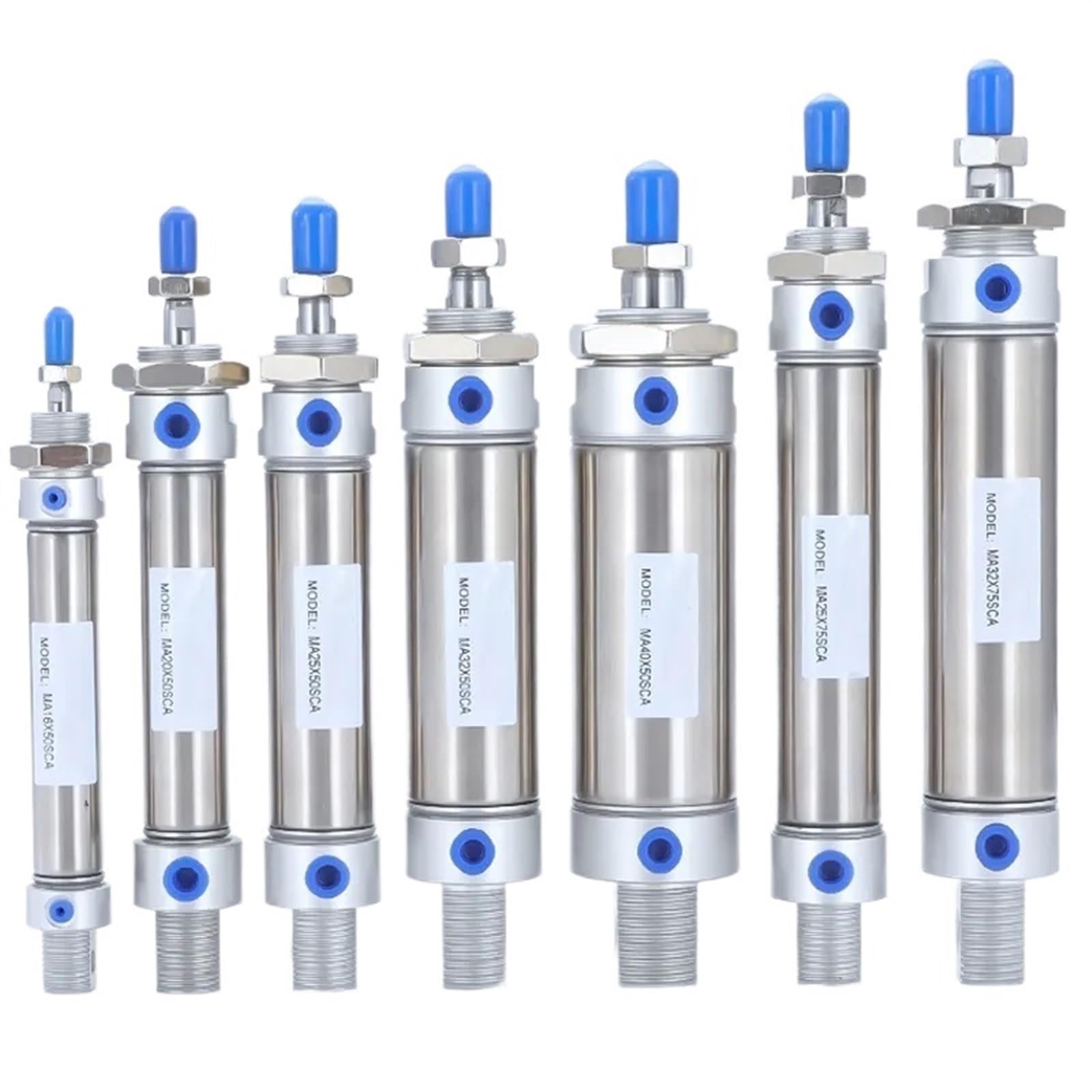Mini cylindre pneumatique MA20x300 en acier inoxydable durable avec anneau magnétique