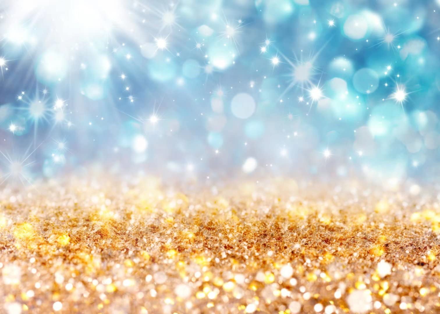 LYWYGG 7x5FT Gold Glitter Photography Backdrop - Speckle Bokeh Background For Studio Photos