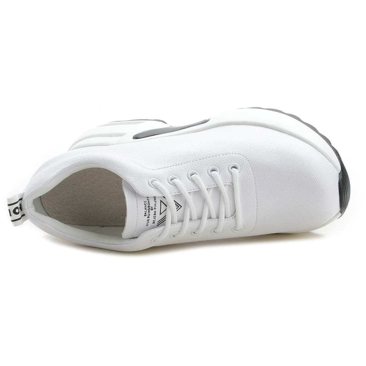 Sneakers Alte con Zeppa Donna Platform Scarpe da Ginnastica Pelle Scarpe Casual