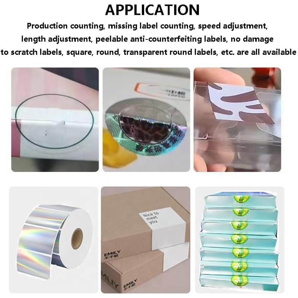 Etichettatrice semiautomatica regolabile con display touch screen per applicazione ad alta velocità su varie superfici