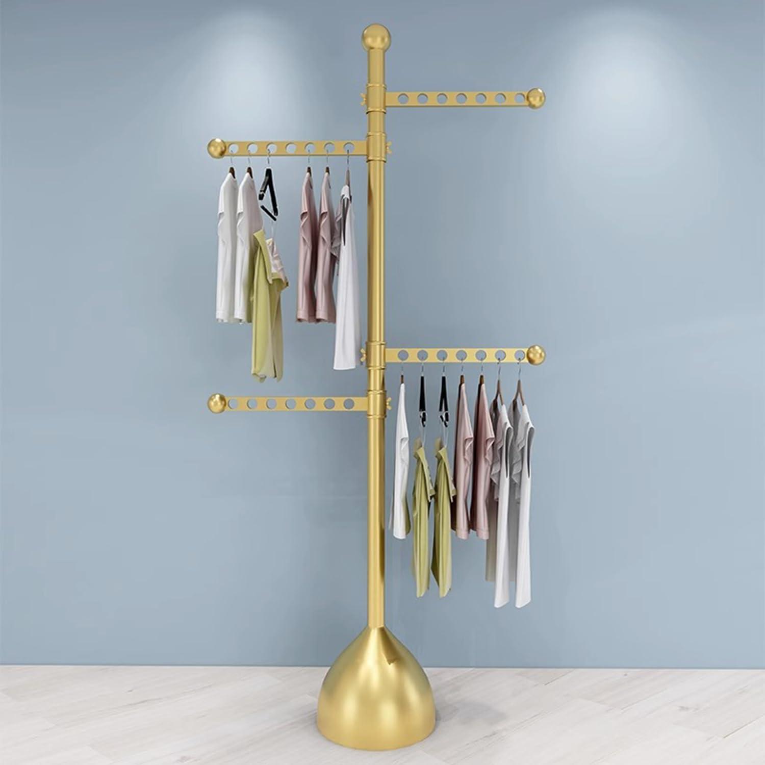 Clothes Rail, Metal Clothing Rack，Modern Clothes Rack With Marble Base, Simple Clothes Drying Rack，used In Bedrooms, Living Rooms, Hotel Clothes Racks And Clothing Store Display Racks (Style-A)