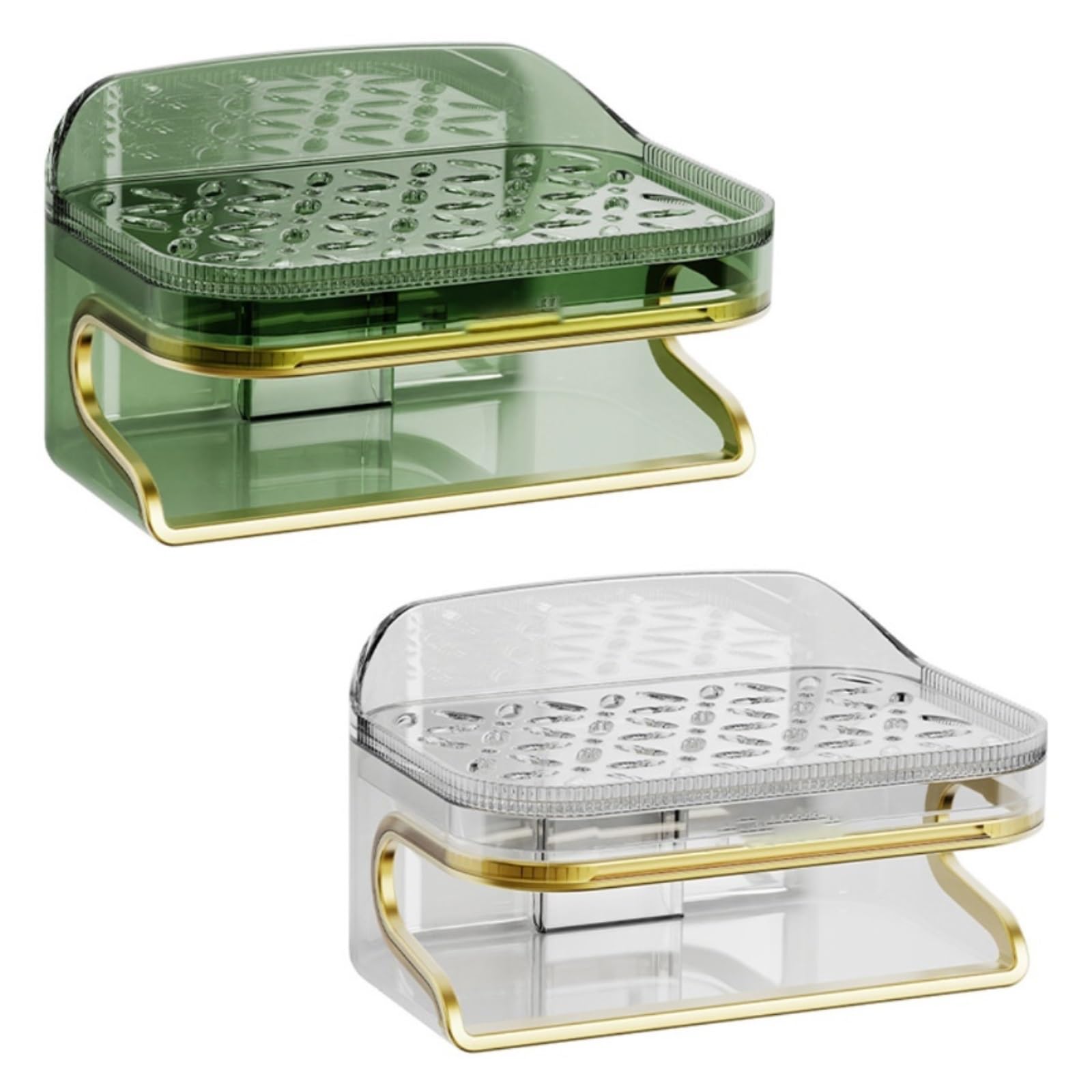 soap dish, Soap Dish 2 Pack Multicolor Drain Sponge Wall Mount(Green+white)