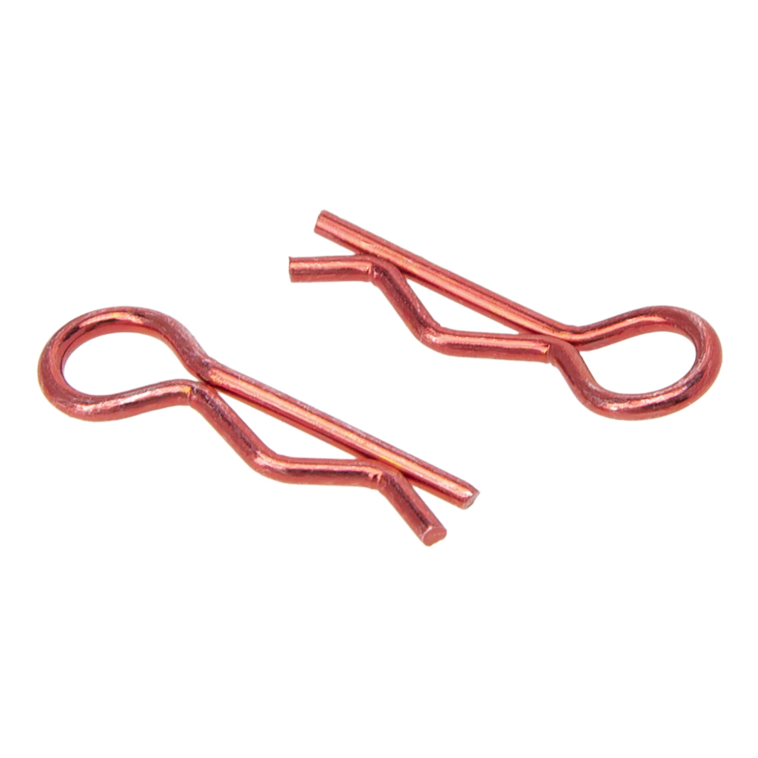 MEUS RACING 100pcs Aluminum R-Clips Body Clips Buckles for 1/18 1/16 1/24 RC Model Car Upgrade Parts Accessories (Red)