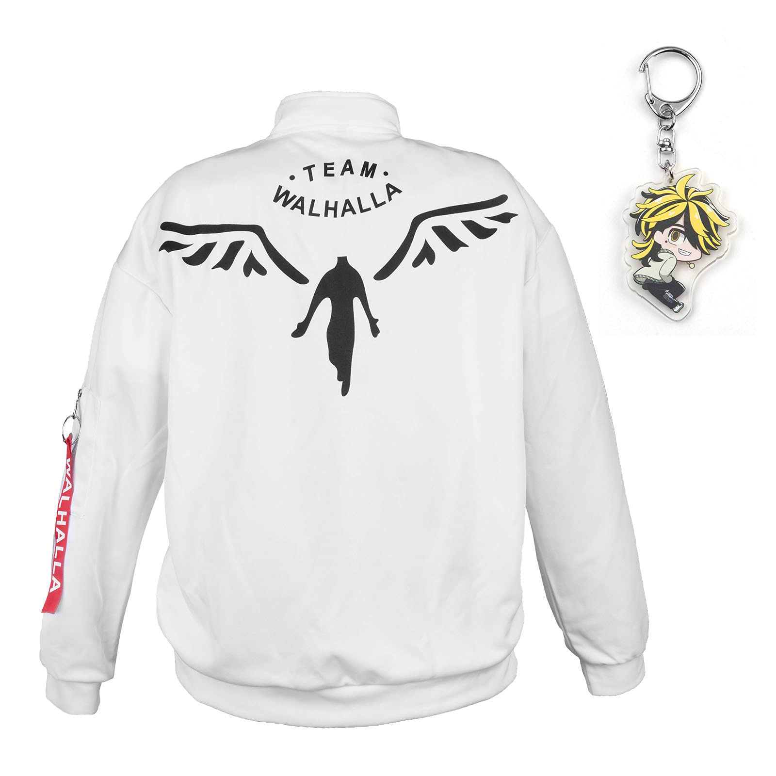 Cosplay Valhalla Jacket Hanemiya Kazutora Coat Zipper Unisex Hoodie with Keychain for Halloween