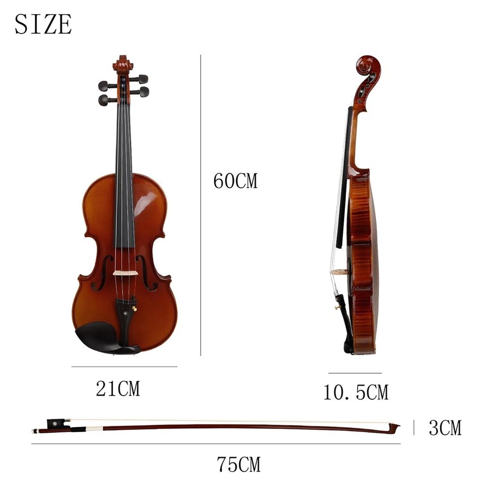 4/4 Violino Pannello In Legno Di Abete Rosso Strumento A Corde Professionale Con Set Completo Di Parti Di Violino Illuminazione Violino(Set 2)