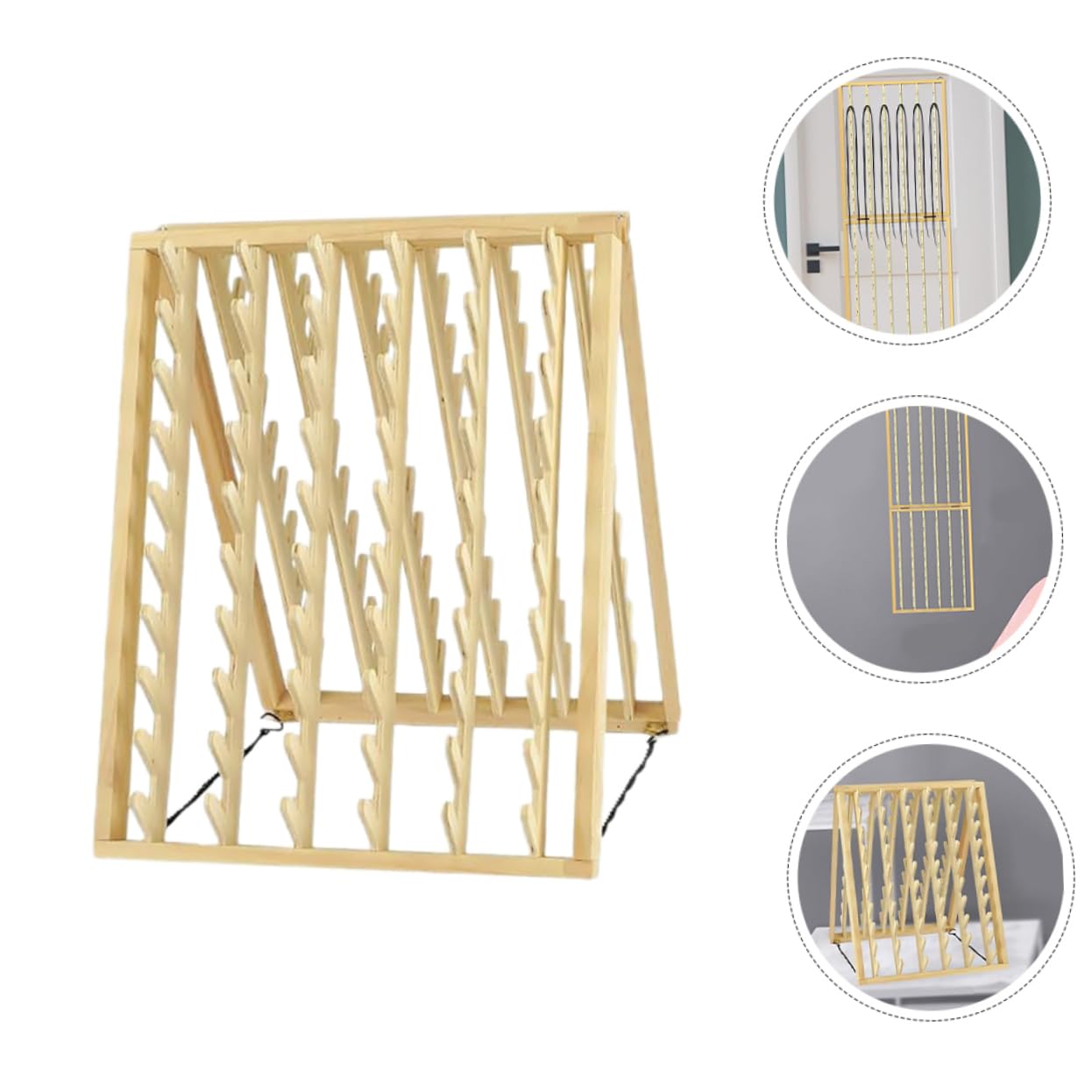 Baluue Estante de Madera Beige Diseño Montado en Pared y Ahorro de Espacio Organizador de Herramientas para Trenzar el Cabello para Peluqueros Profesionales