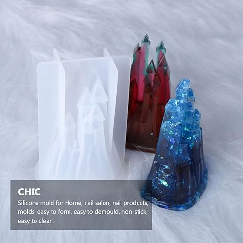 Miniatura 7 de Moldes de resina Castillo de silicona moldes de epoxi de silicona 3D Moldes de fundición de joyería Bandeja de resina Moldes de molde 3D Castillo