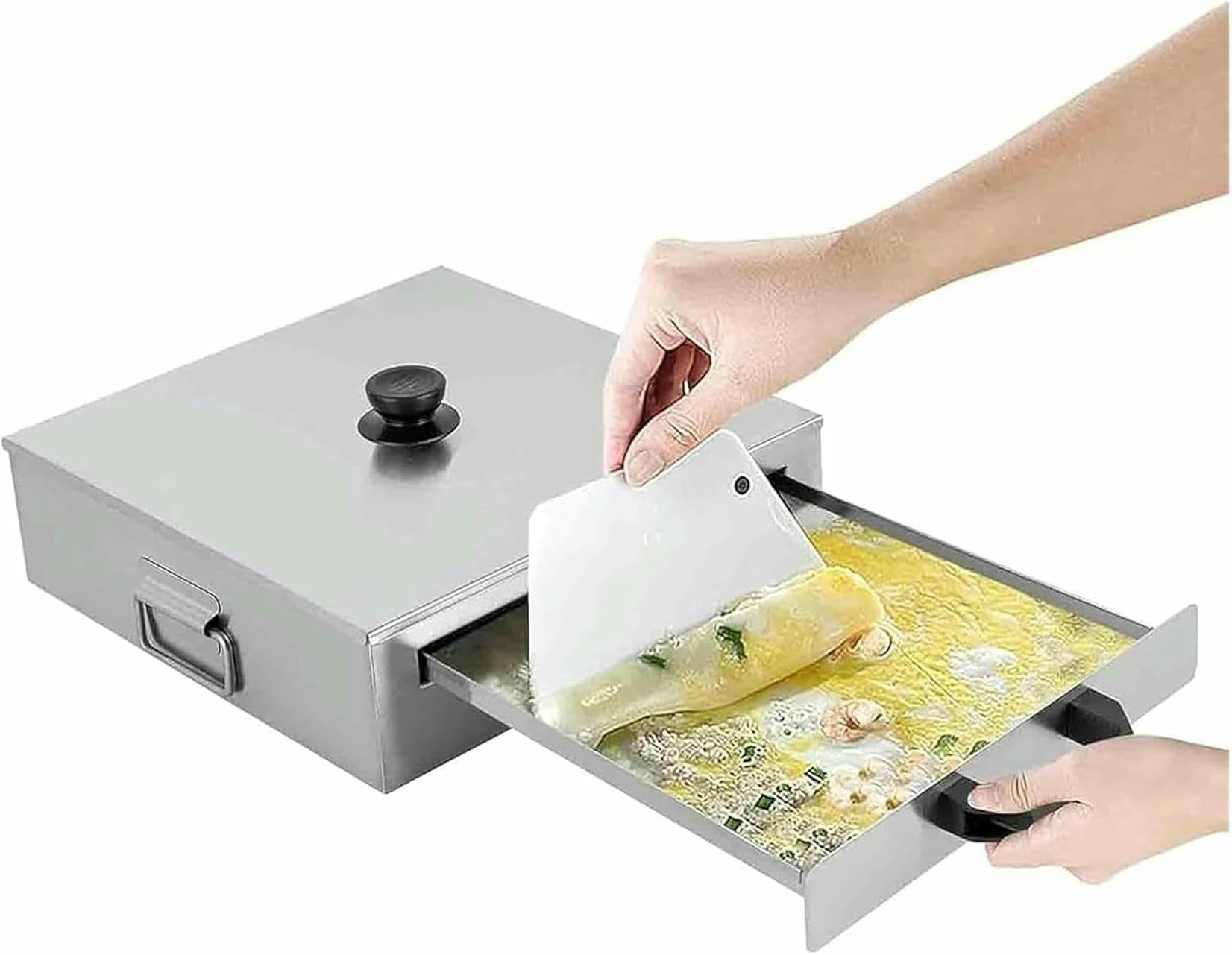 ZMJGLL Steamer Rice Noodle Rolls Machine Stainless Steel Household Cookware with Removable Lid Kitchen Food Steamer, Enhancing Cooking Efficiency.